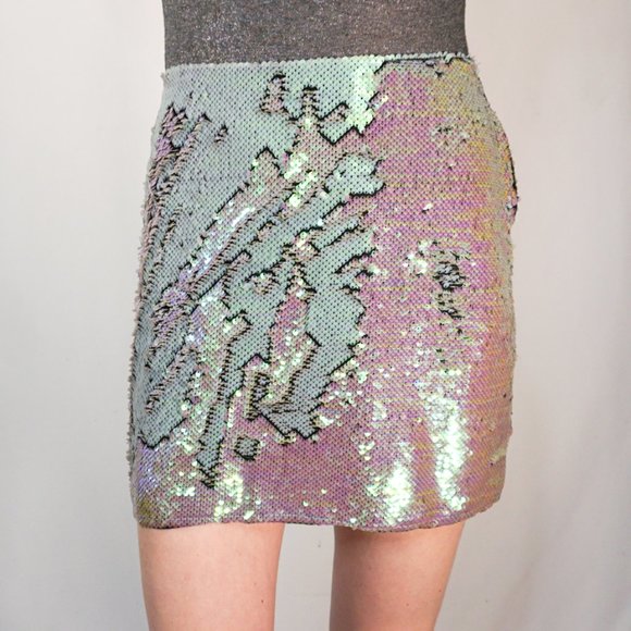 mermaid sequin mini skirt